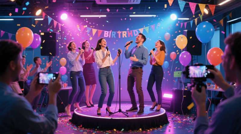 Những trò chơi trong tiệc sinh nhật công ty - Giới thiệu trò chơi karaoke  