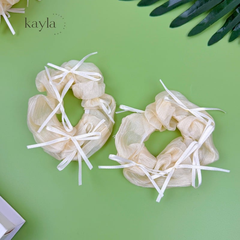 Dây Cột Tóc Vải Voan Nơ Cao Cấp Phong Cách Hàn Quốc Thời Trang