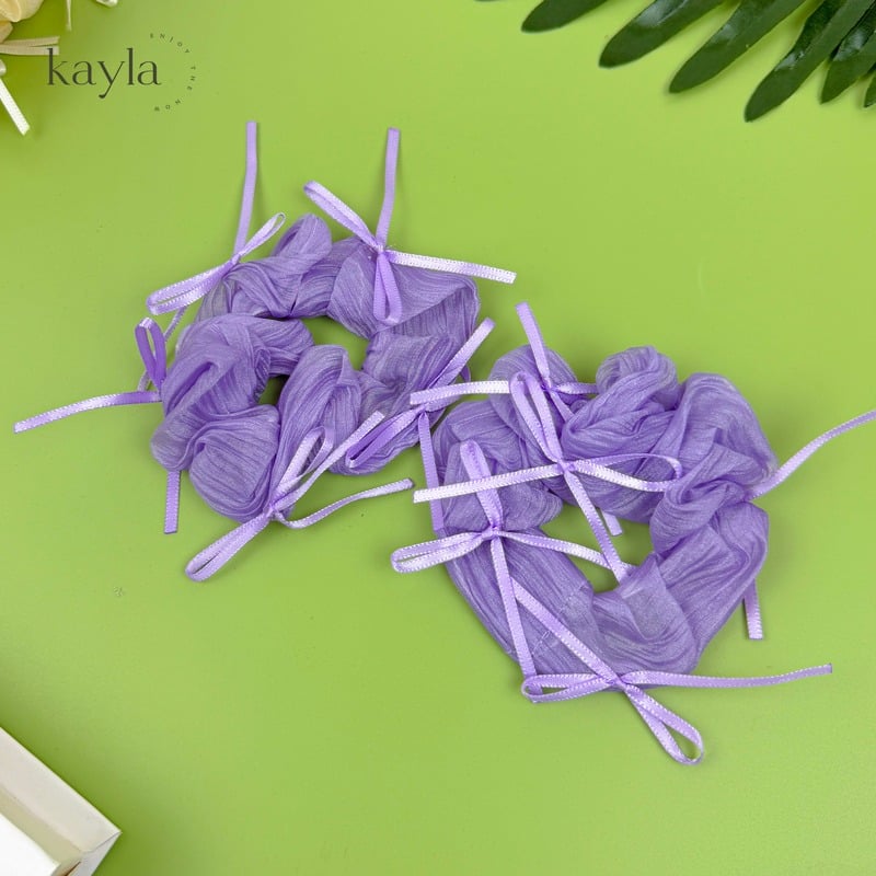 Dây Cột Tóc Vải Voan Nơ Cao Cấp Phong Cách Hàn Quốc Thời Trang