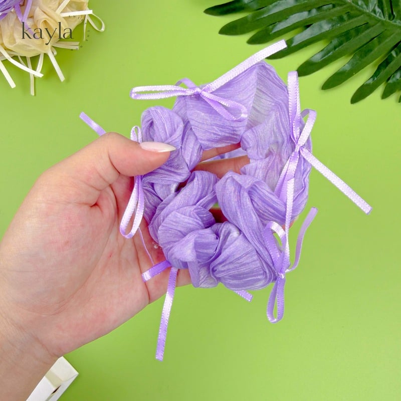 Dây Cột Tóc Vải Voan Nơ Cao Cấp Phong Cách Hàn Quốc Thời Trang