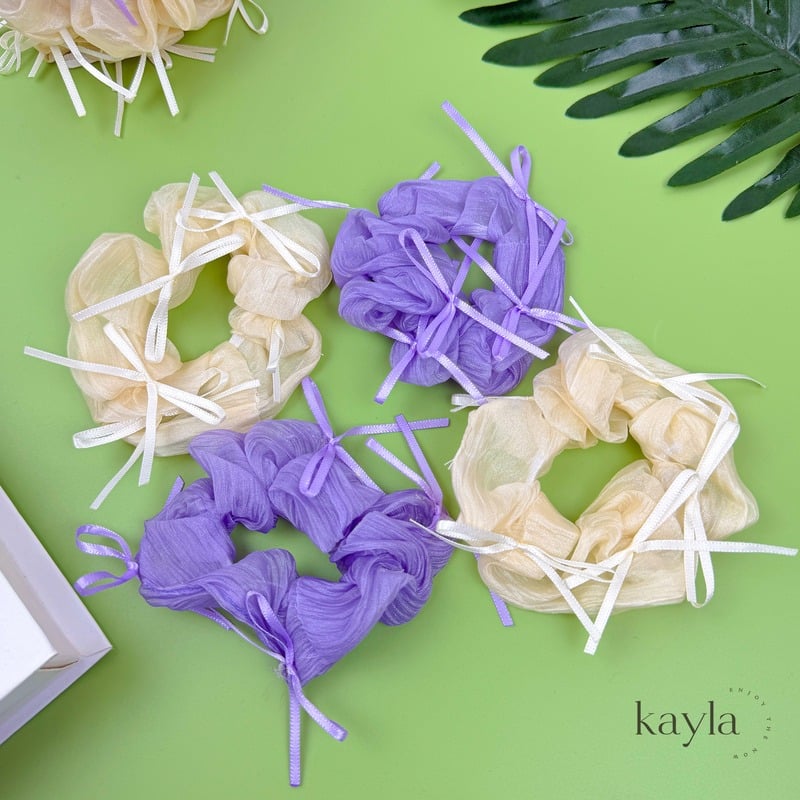 Dây Cột Tóc Vải Voan Nơ Cao Cấp Phong Cách Hàn Quốc Thời Trang