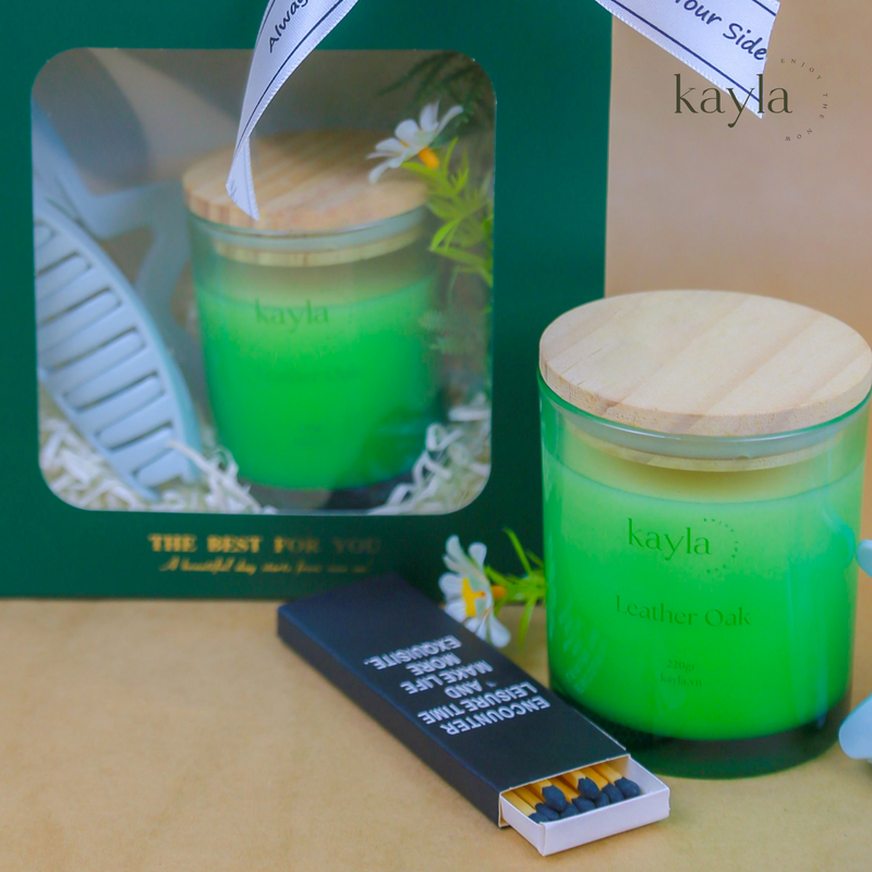 Set Quà Nến Thơm Leather Oak Mộc Dịu