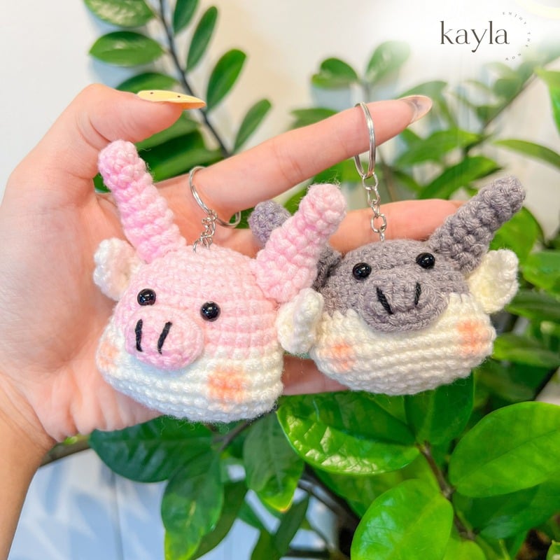 Móc Khóa Đan Len Bé Thú Handmade