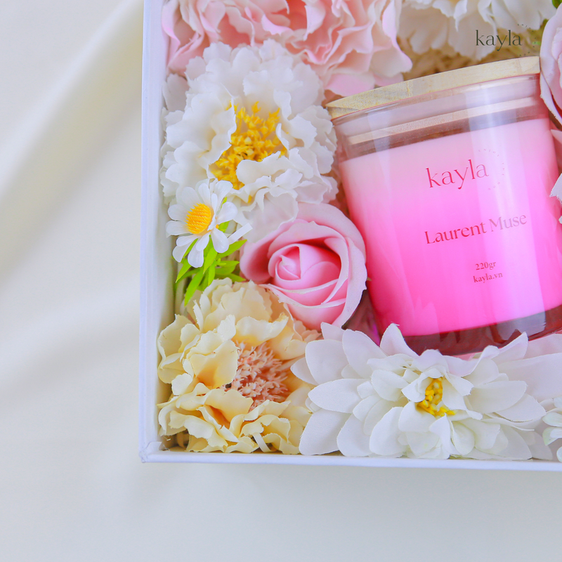 Set Quà Nến Thơm Laurent Muse Hồng Dịu